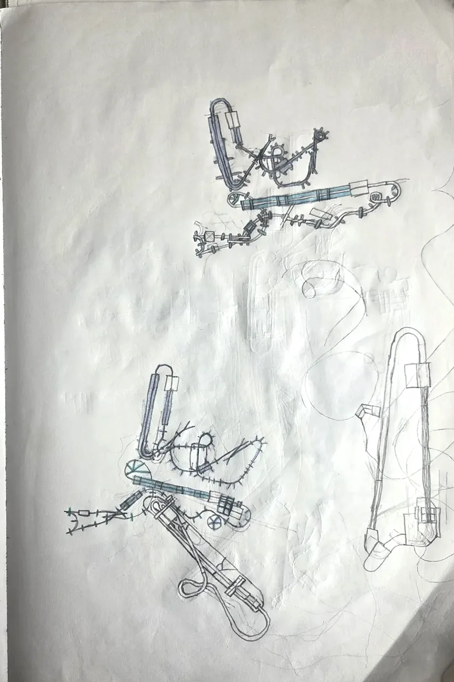 Child's detailed amusement-park ride and track plans